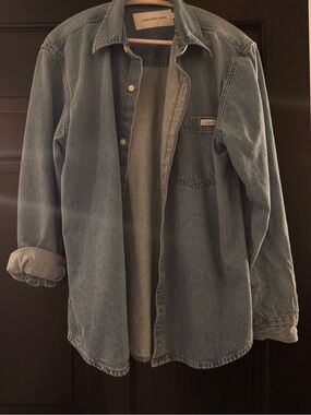 Calvin Klein Jeans Blue Denim Jacket with White Label
